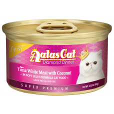 Aatas Cat Finest Diamond Dinner Tuna with Coconut in Soft Jelly 80g Carton (24 Cans)